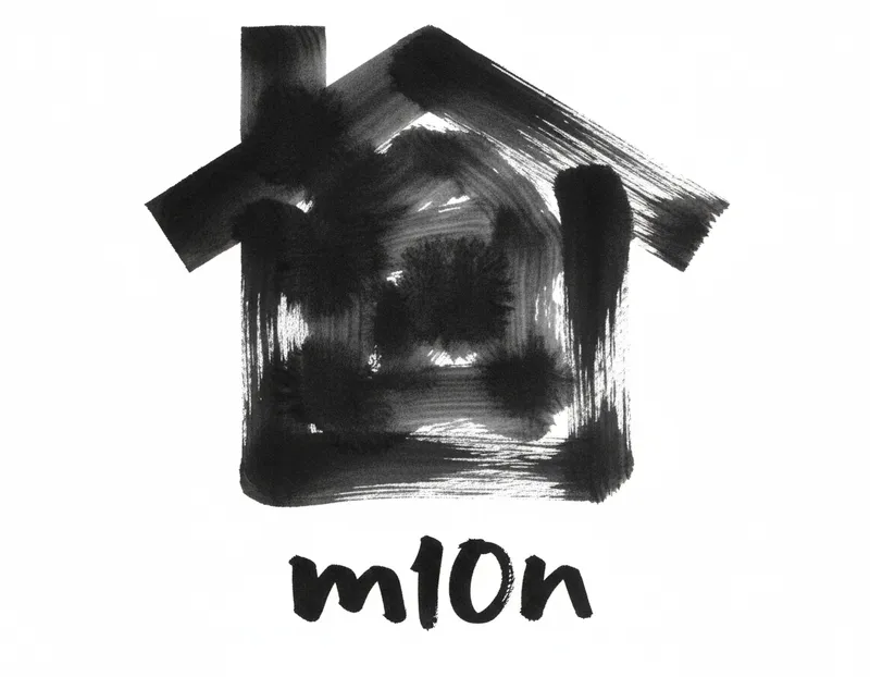Render this logo as bold Japanese sumi-e brush str...